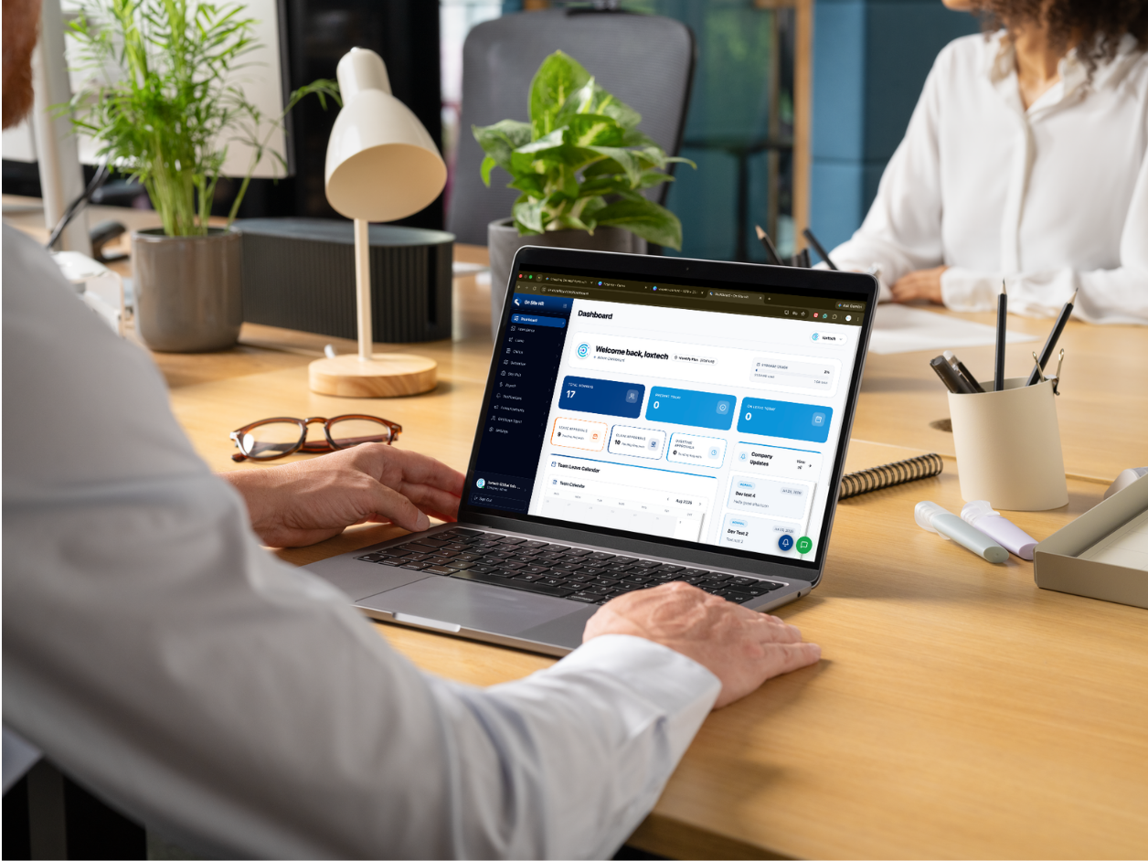 On Site HR dashboard in a workplace setting